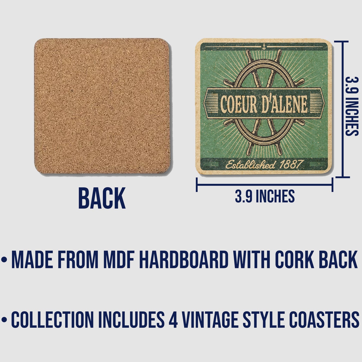 Coeur d’Alene Vintage Coaster Set