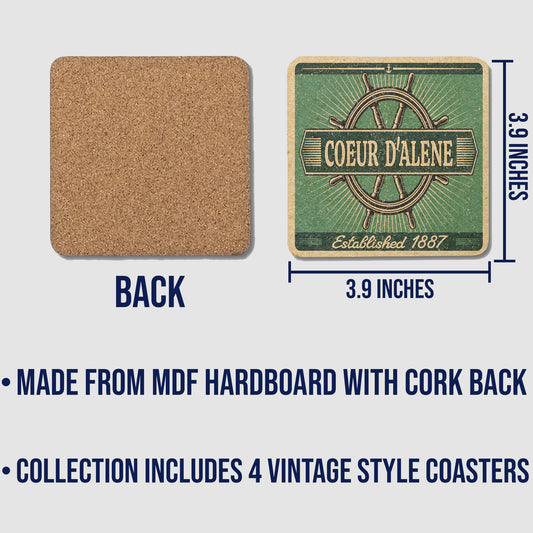 Coeur d’Alene Vintage Coaster Set