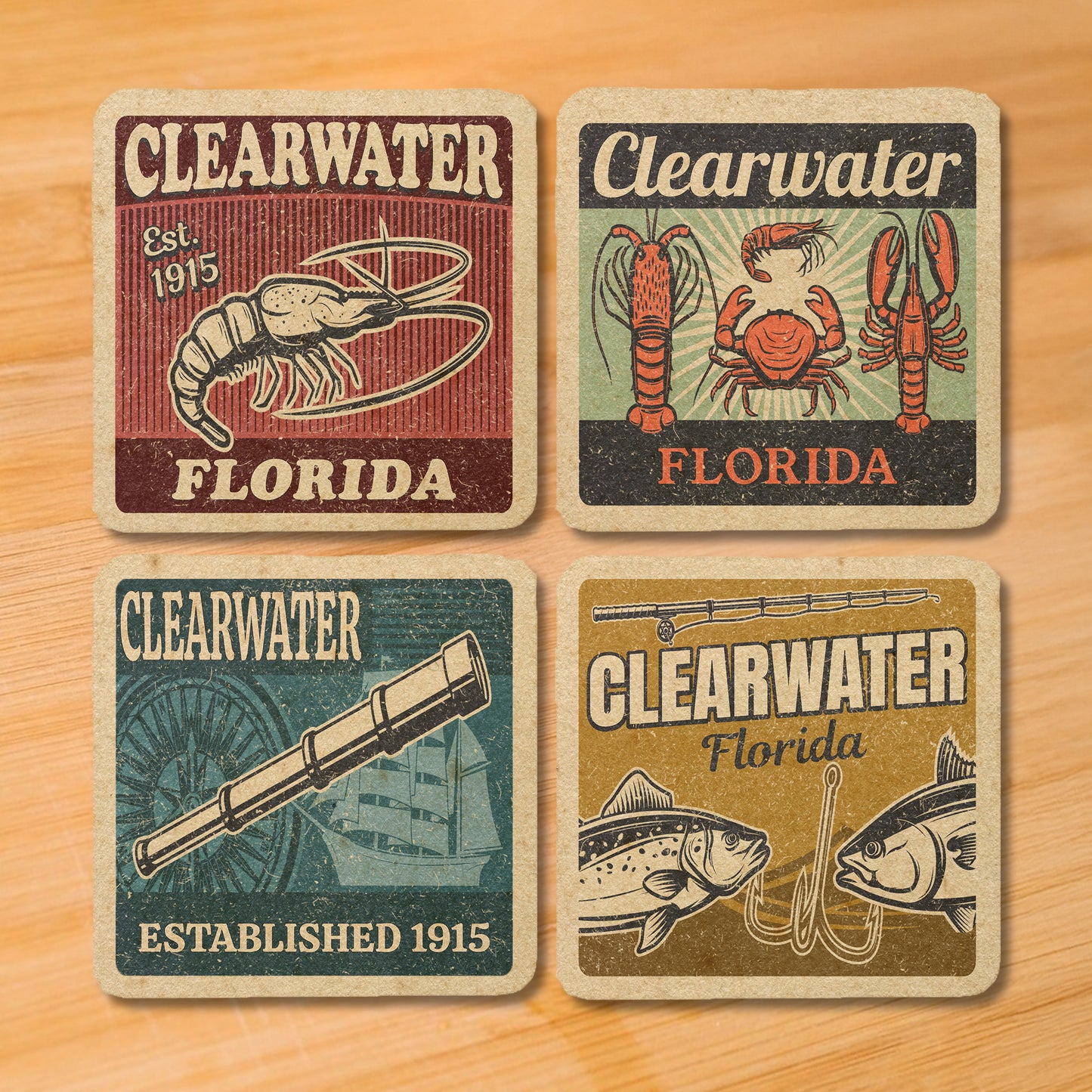 Clearwater Vintage Coaster Set