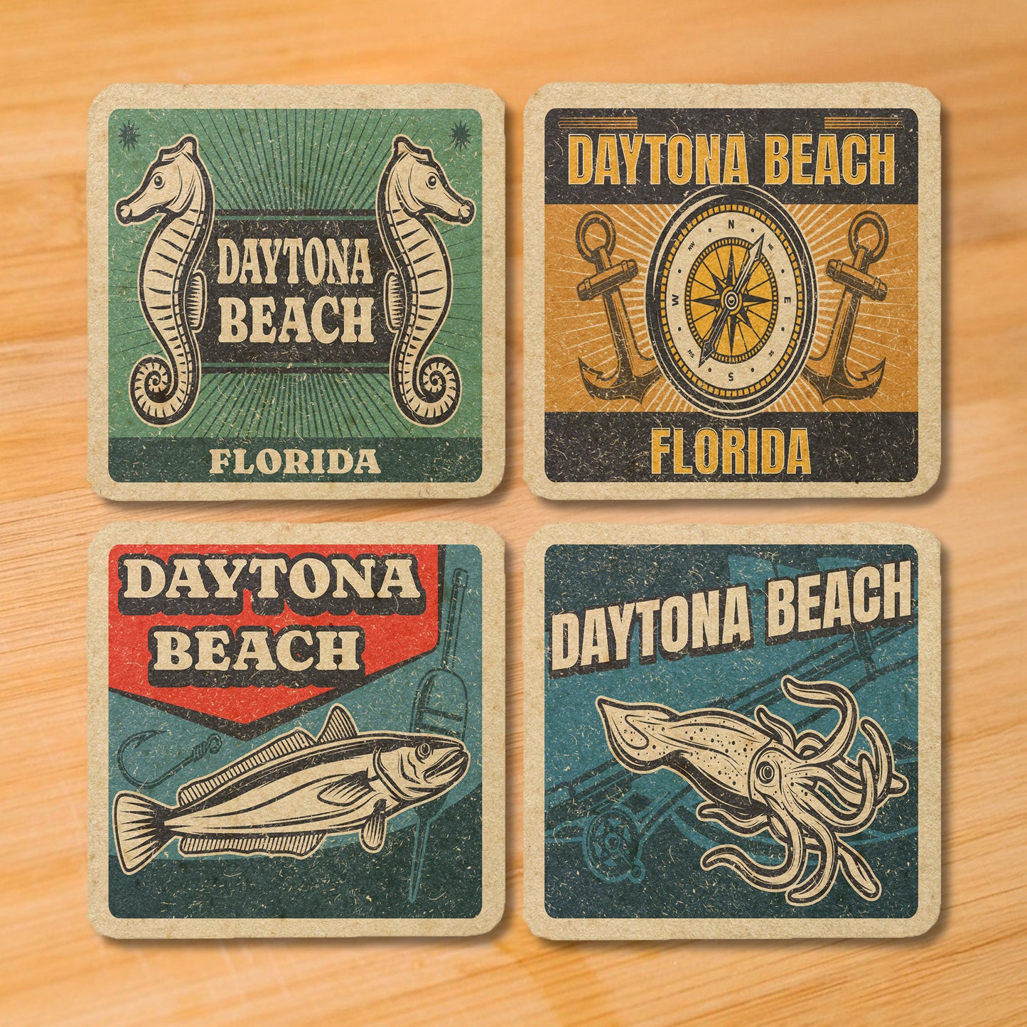 Daytona Beach Vintage Coaster Set