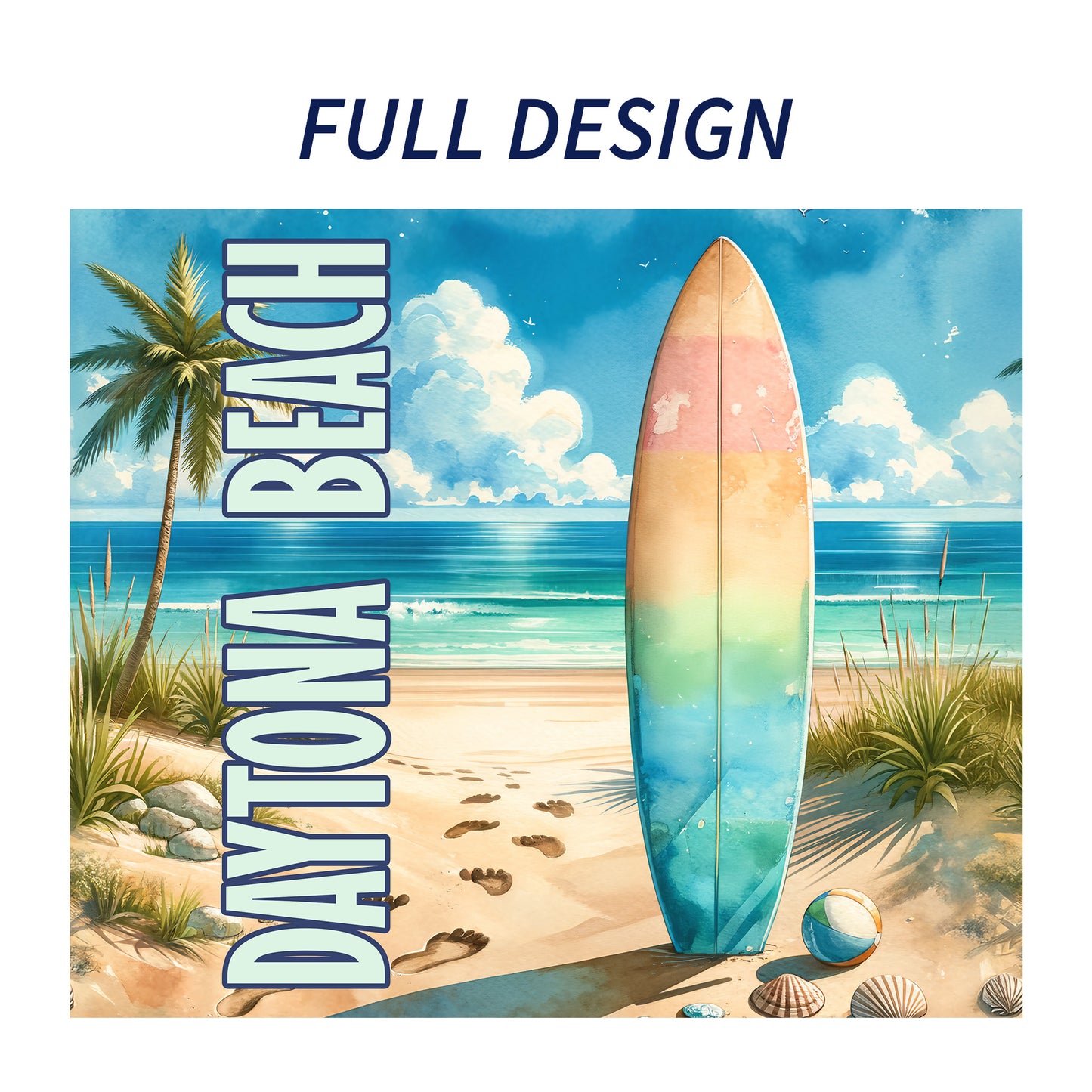 Daytona Beach Surfboard Skinny Tumbler