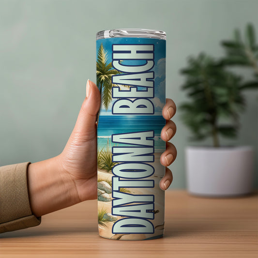 Daytona Beach Surfboard Skinny Tumbler