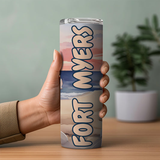 Fort Myers Shoreline Skinny Tumbler