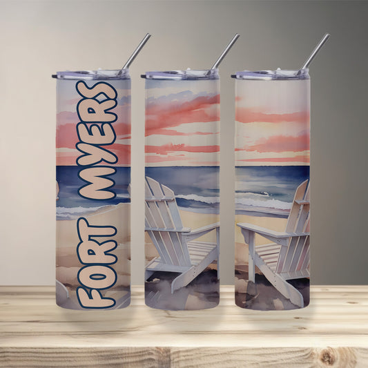 Fort Myers Shoreline Skinny Tumbler