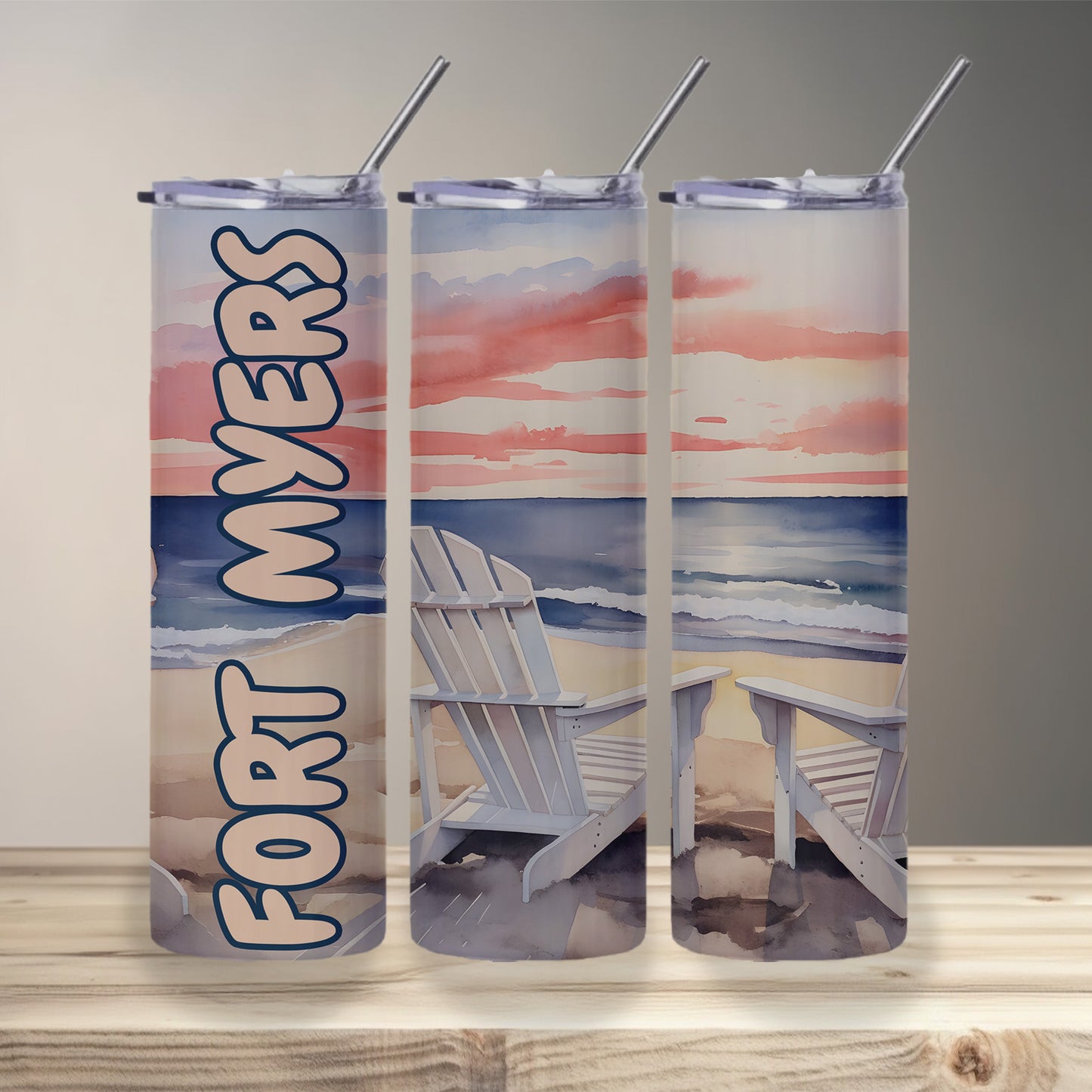 Fort Myers Shoreline Skinny Tumbler