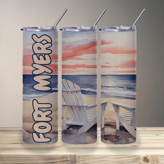 Fort Myers Shoreline Skinny Tumbler