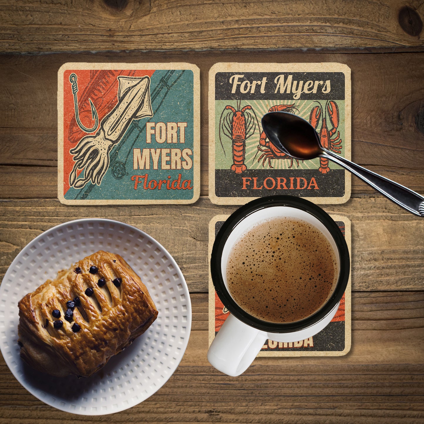 Fort Myers Vintage Coaster Set