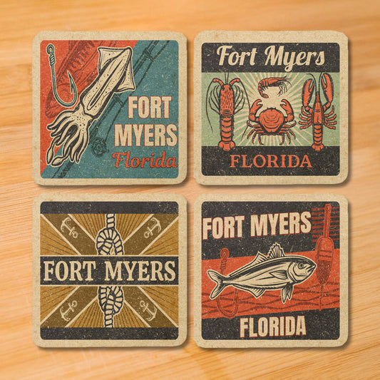 Fort Myers Vintage Coaster Set