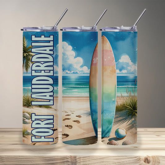 Fort Lauderdale Surfboard Skinny Tumbler