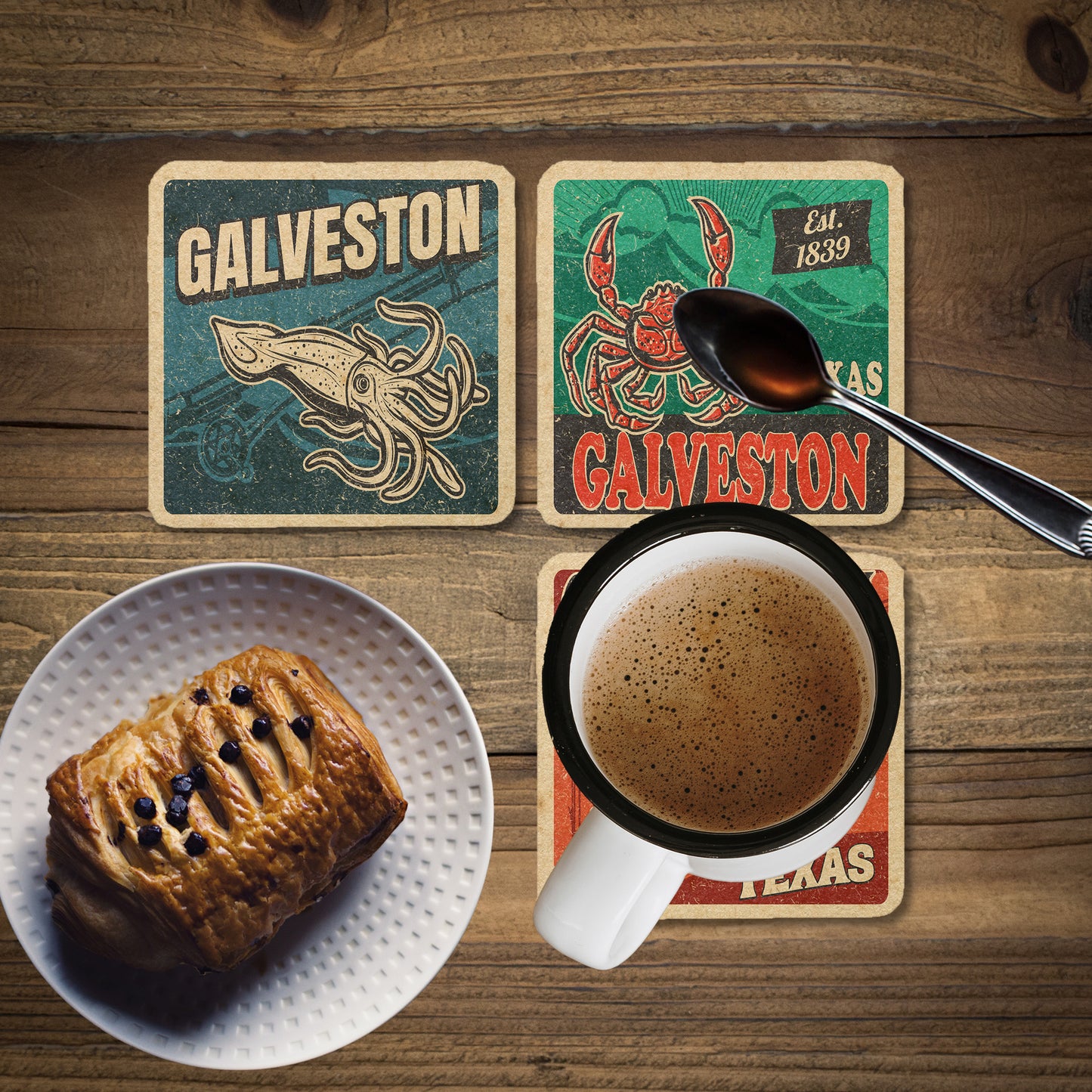 Galveston Vintage Coaster Set