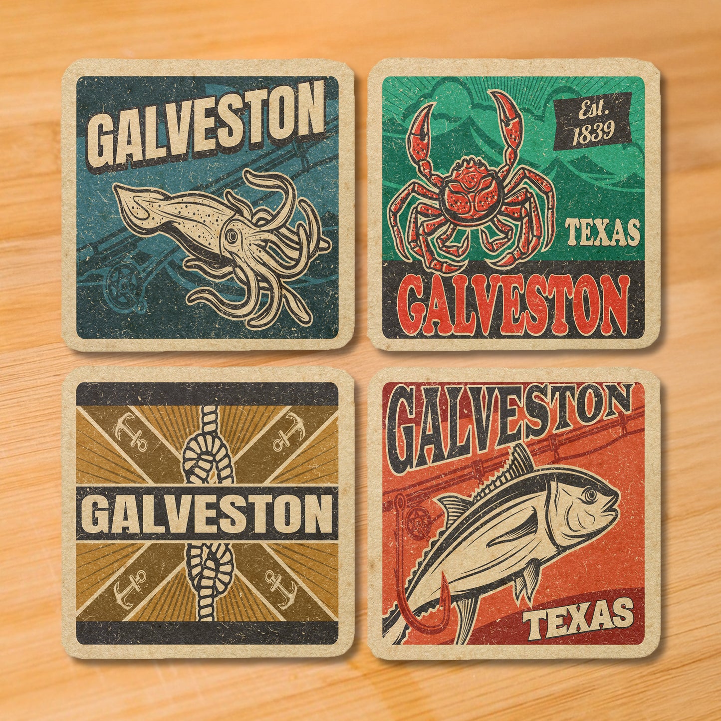 Galveston Vintage Coaster Set