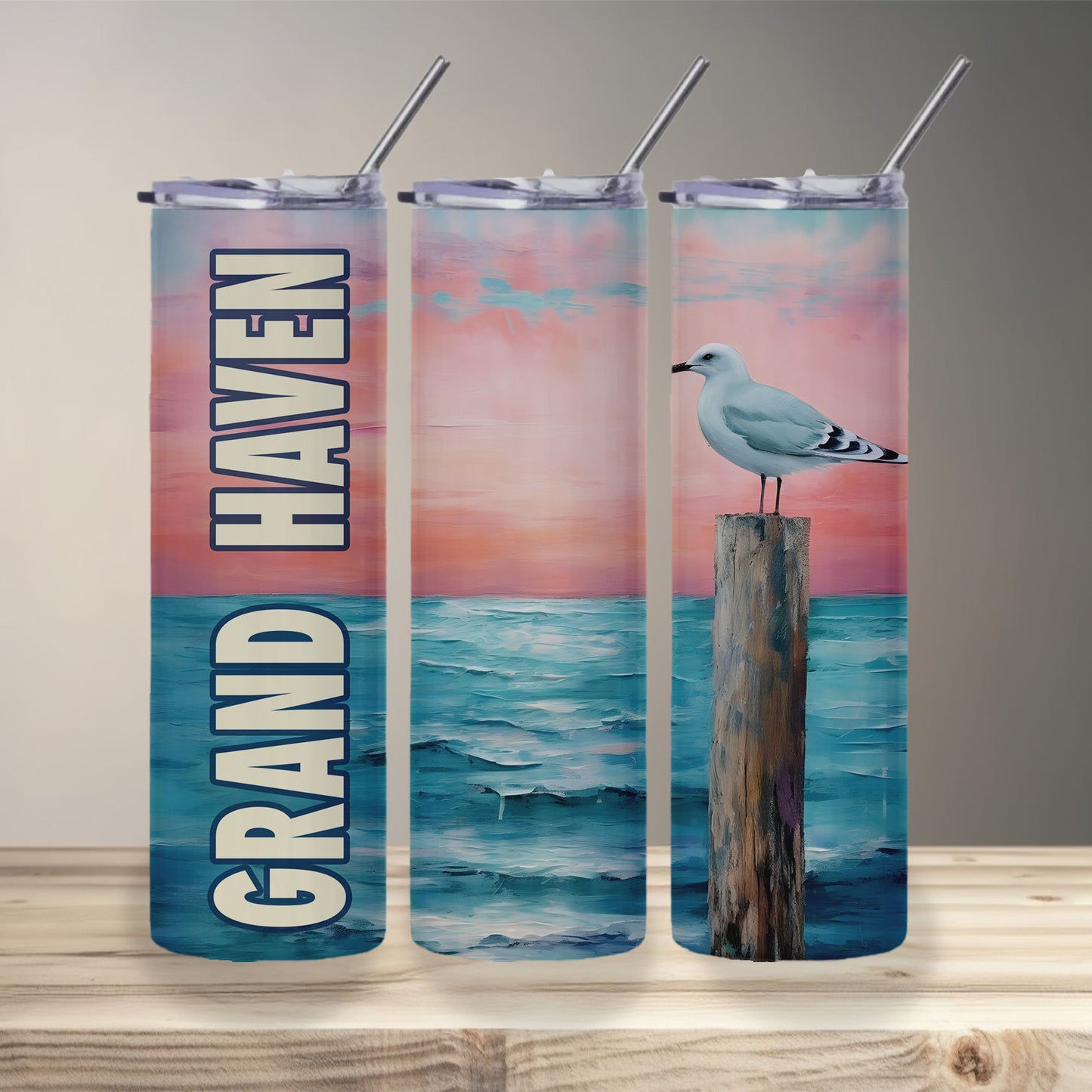 Grand Haven Seagull Skinny Tumbler