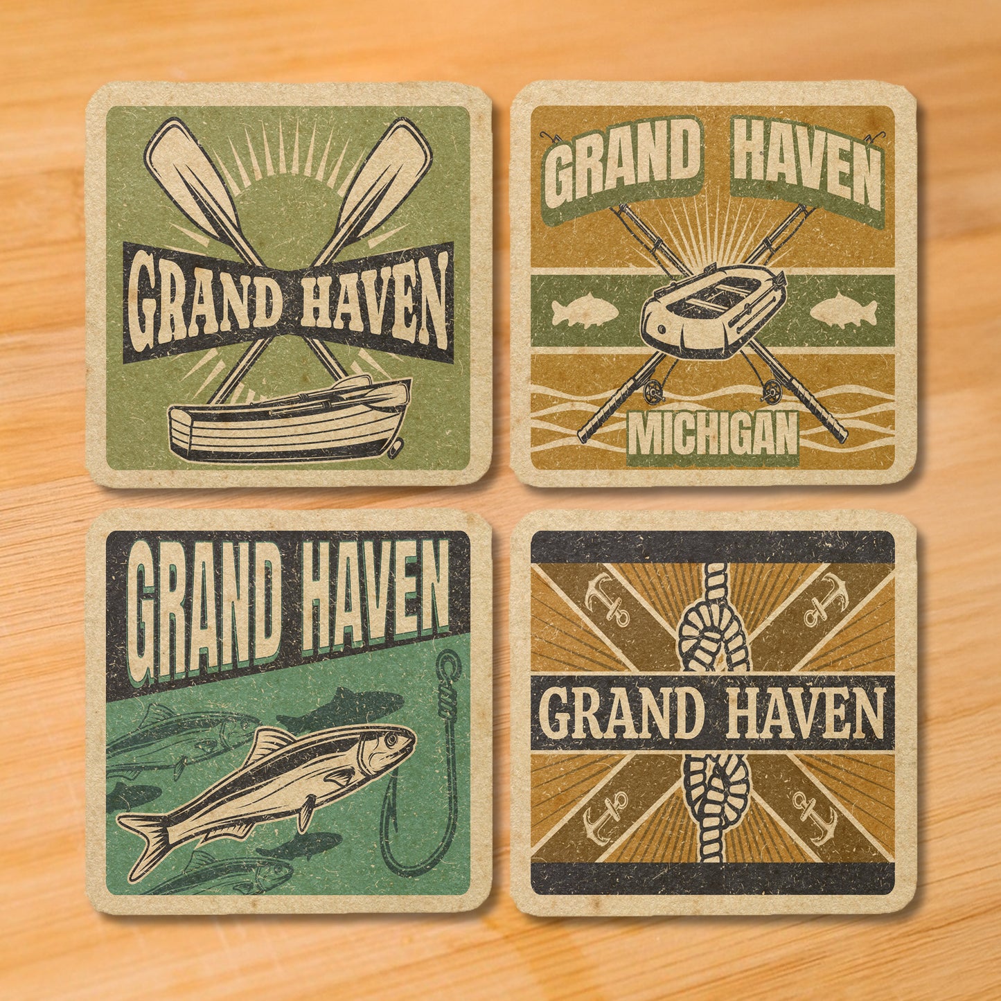 Grand Haven Vintage Coaster Set
