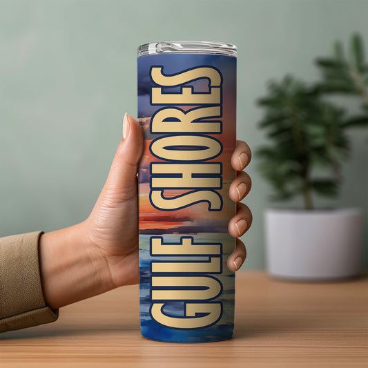 Gulf Shores Sunset Skinny Tumbler