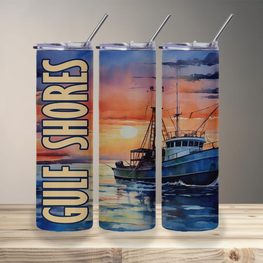 Gulf Shores Sunset Skinny Tumbler