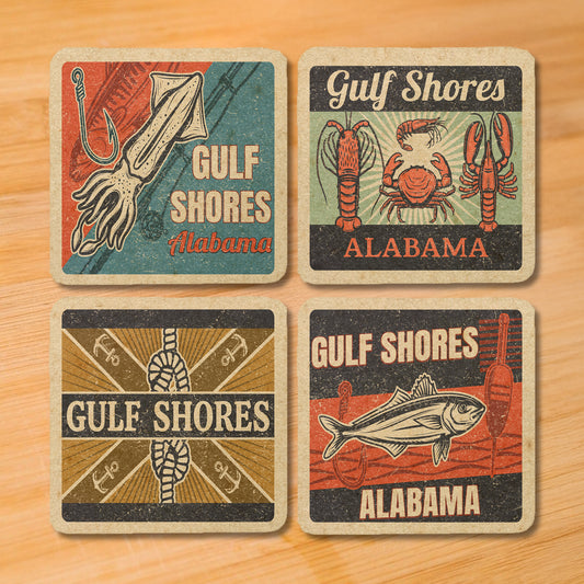 Gulf Shores Vintage Coaster Set