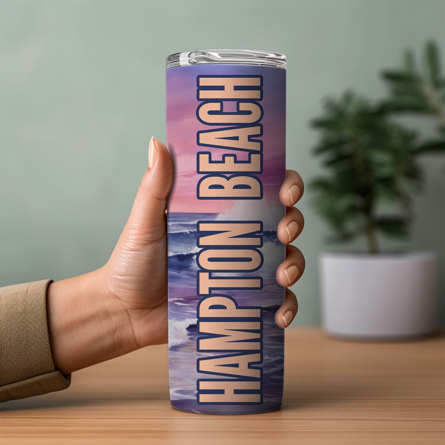 Hampton Beach Shoreline Skinny Tumbler