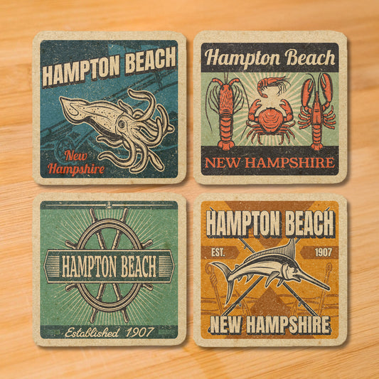 Hampton Beach Vintage Coaster Set