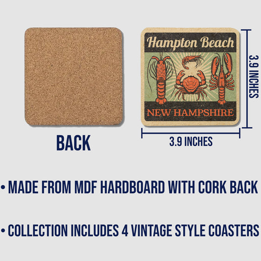 Hampton Beach Vintage Coaster Set
