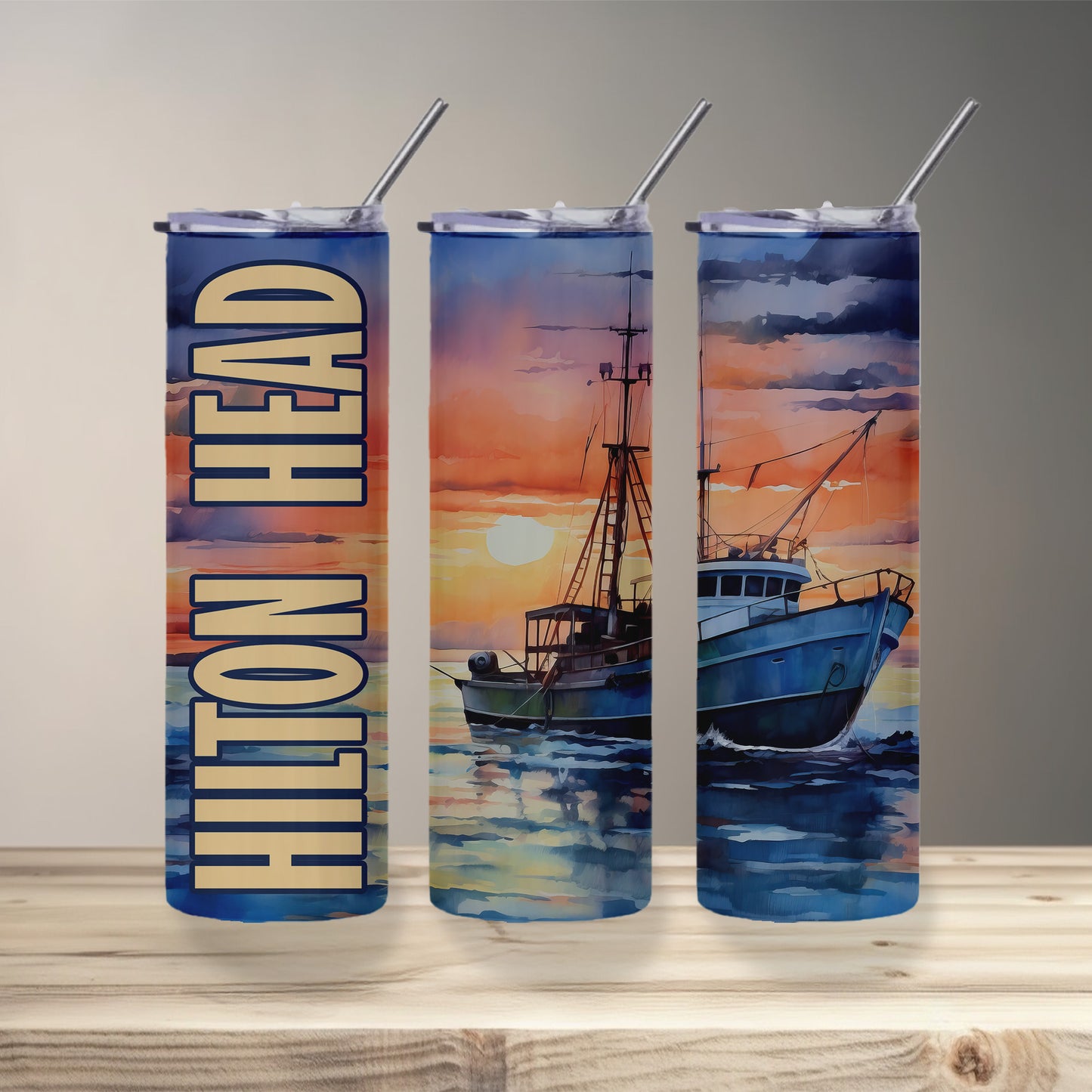 Hilton Head Sunset Skinny Tumbler