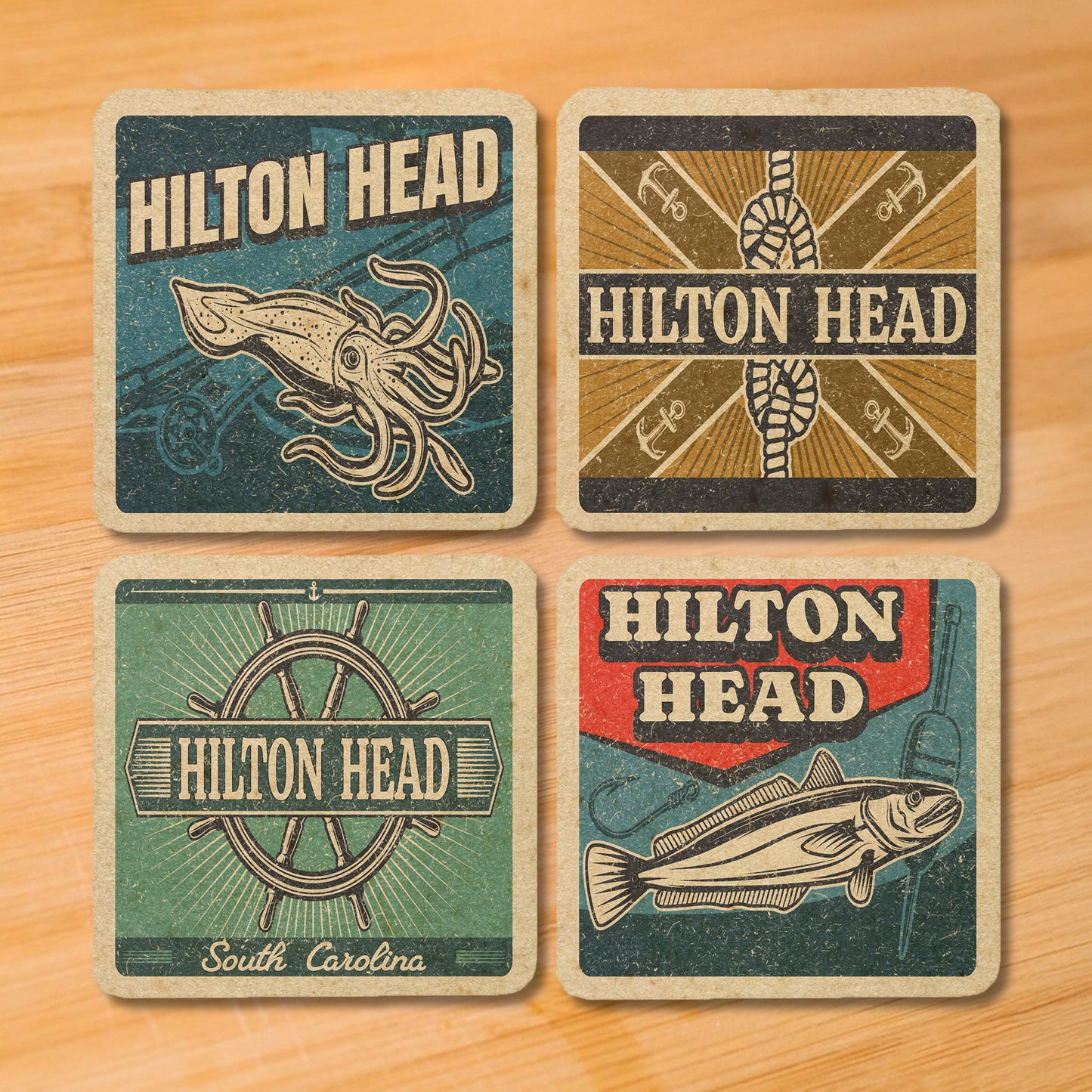 Hilton Head Vintage Coaster Set