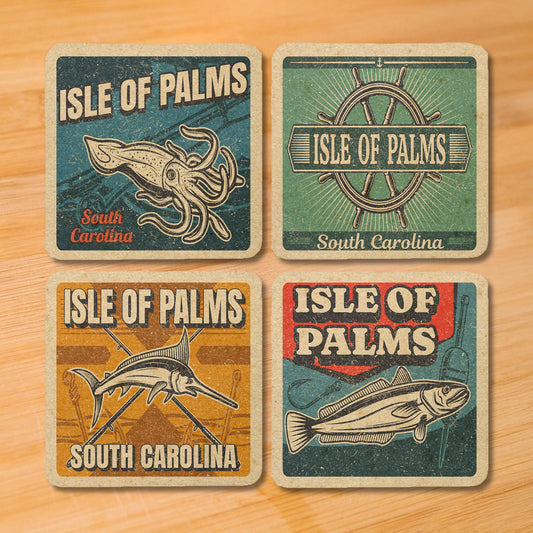 Isle of Palms Vintage Coaster Set