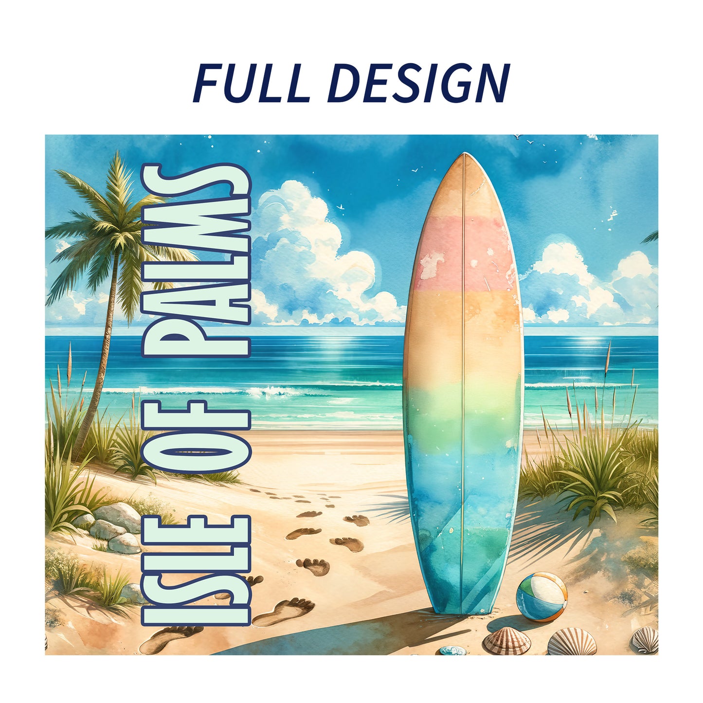 Isle of Palms Surfboard Skinny Tumbler