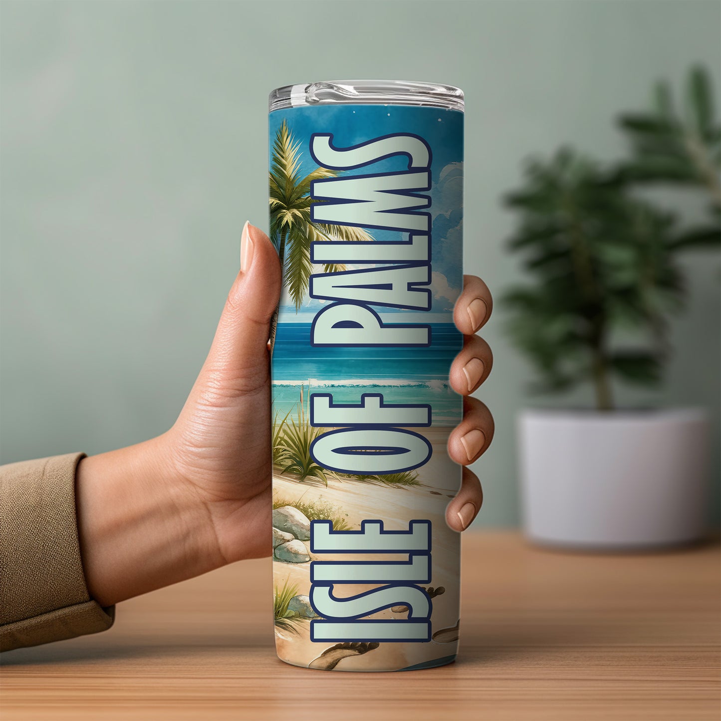 Isle of Palms Surfboard Skinny Tumbler