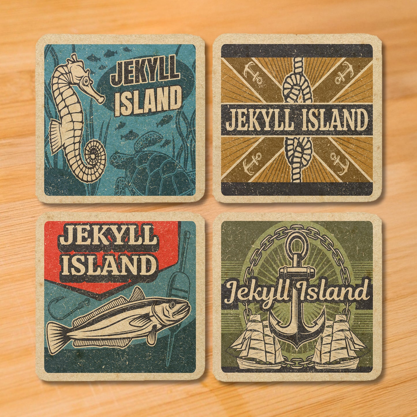 Jekyll Island Vintage Coaster Set