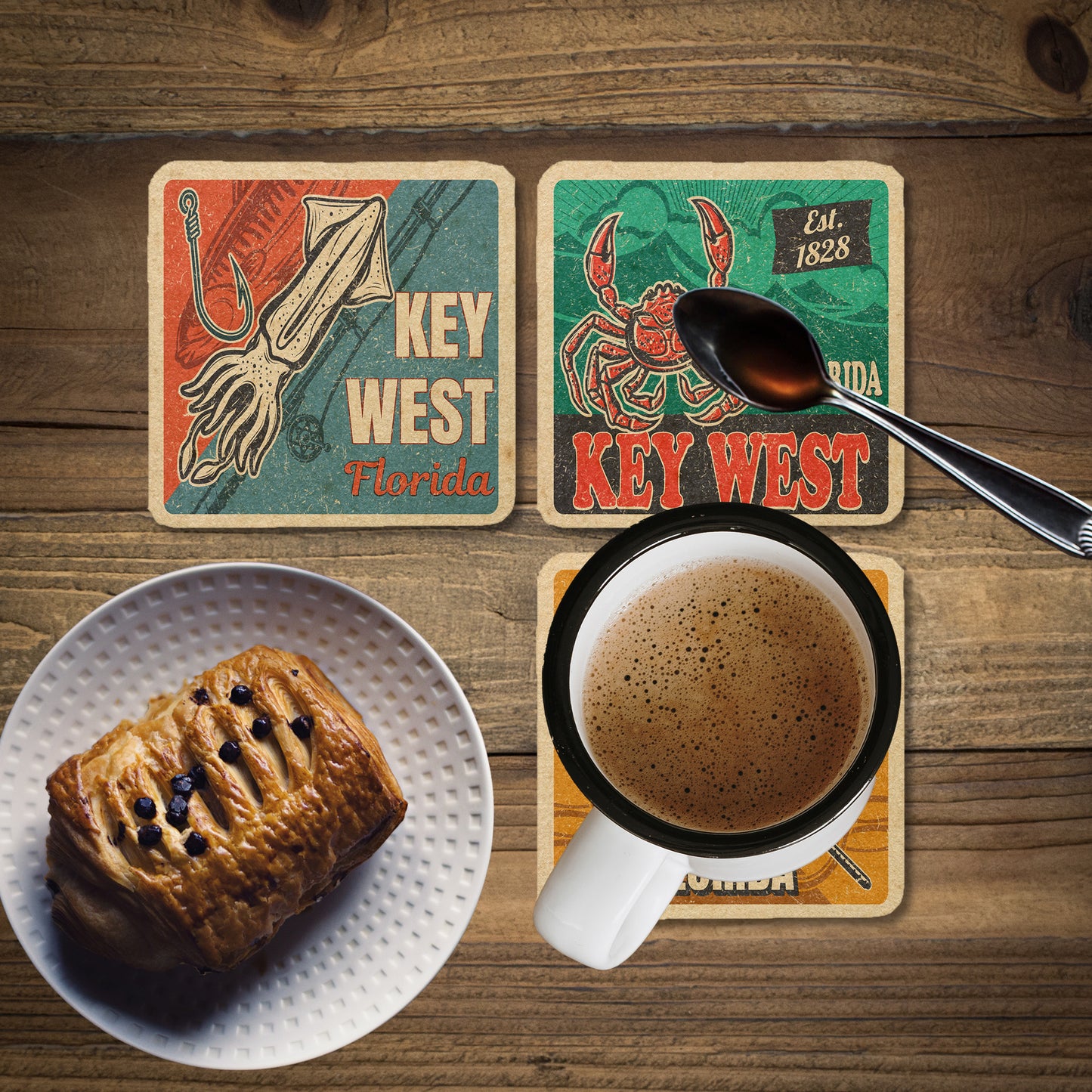 Key West Vintage Coaster Set