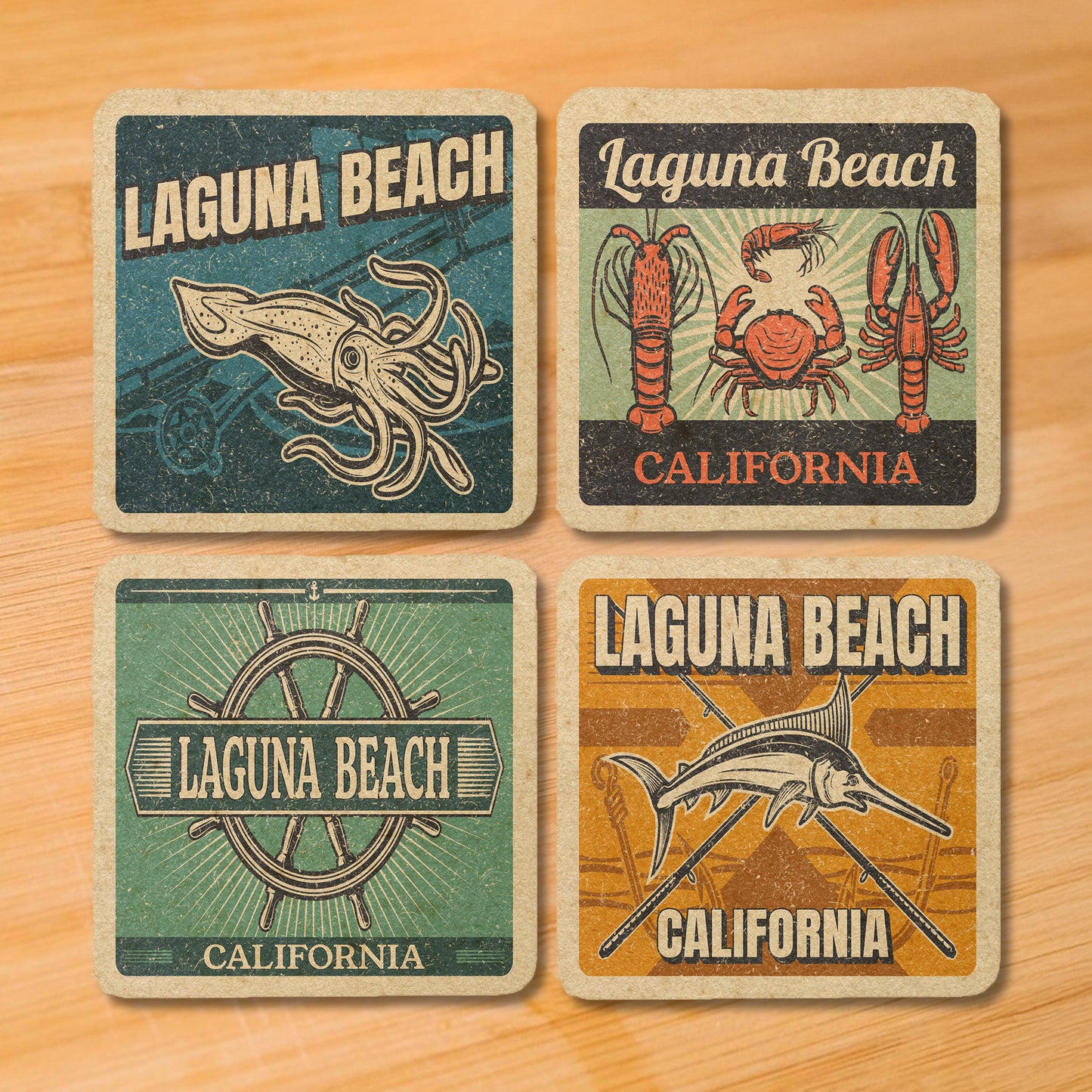 Laguna Beach Vintage Coaster Set