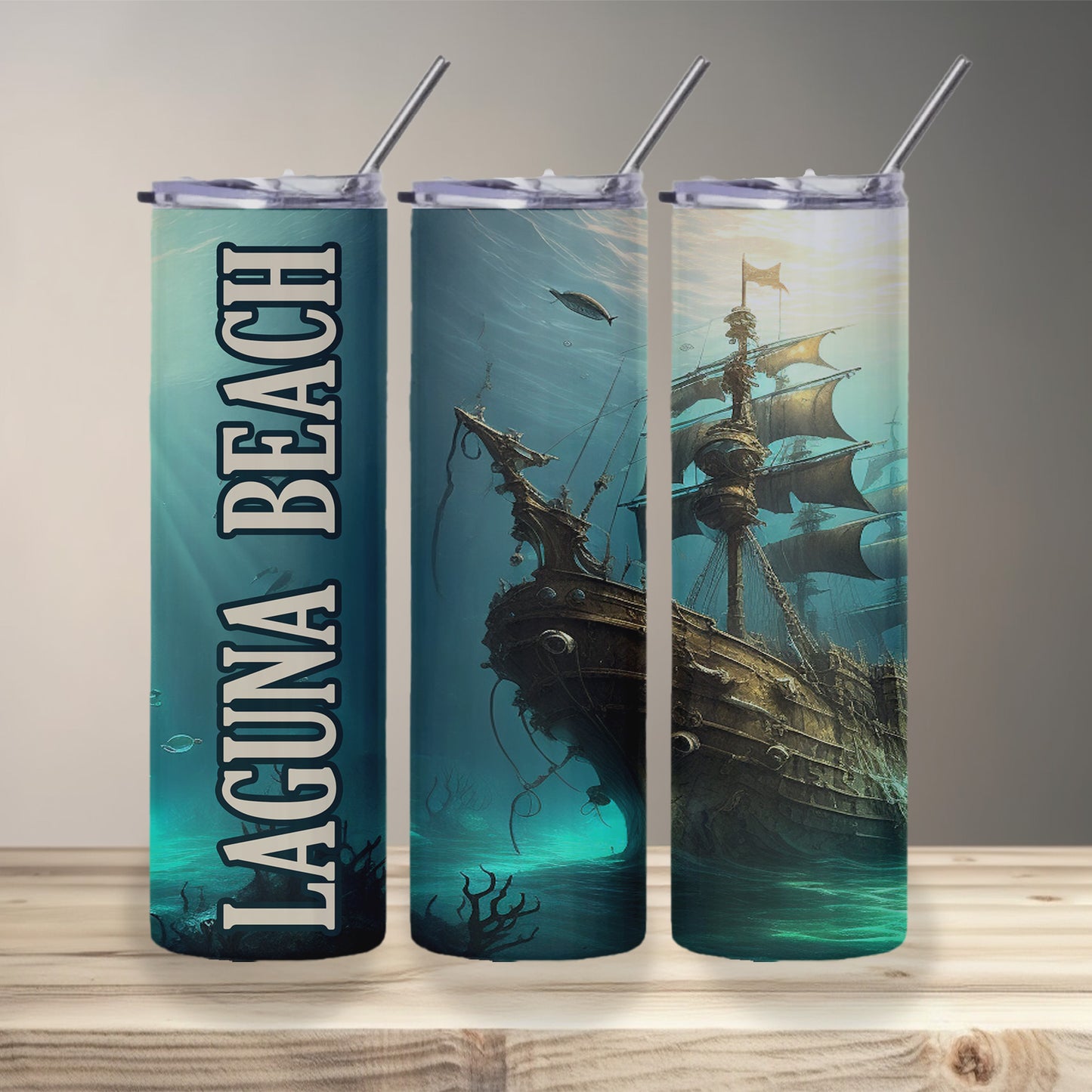 Laguna Beach Shipwreck Skinny Tumbler