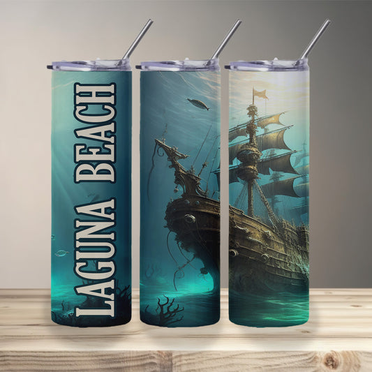 Laguna Beach Shipwreck Skinny Tumbler