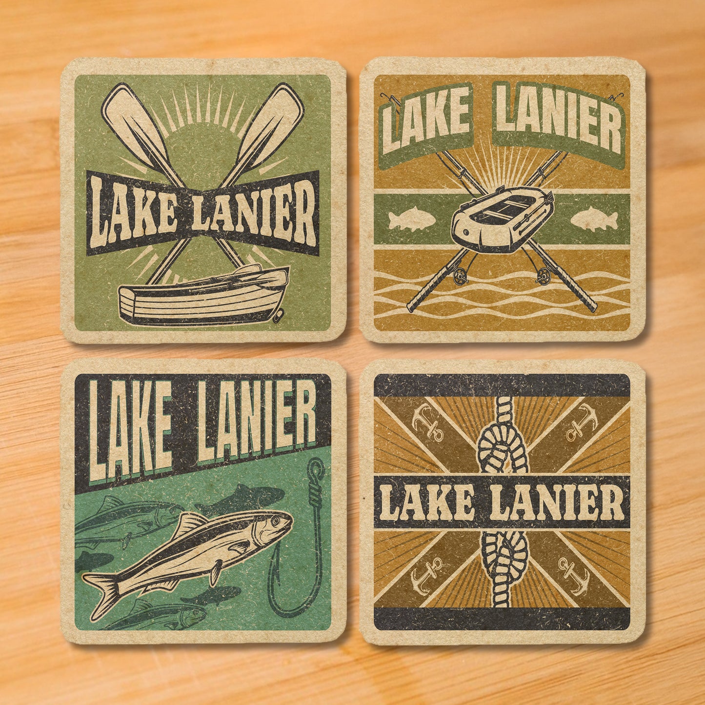 Lake Lanier Vintage Coaster Set