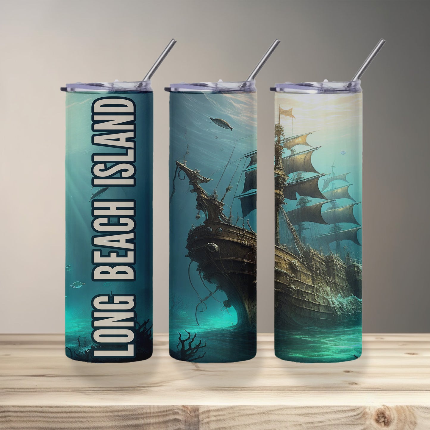 Long Beach Island Shipwreck Skinny Tumbler