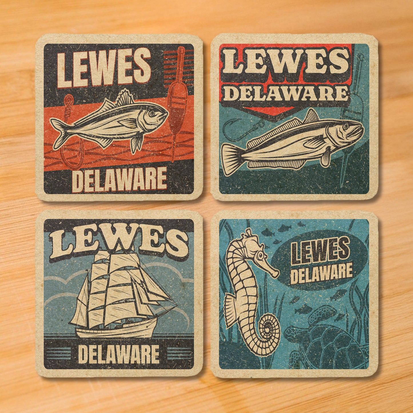 Lewes Vintage Coaster Set