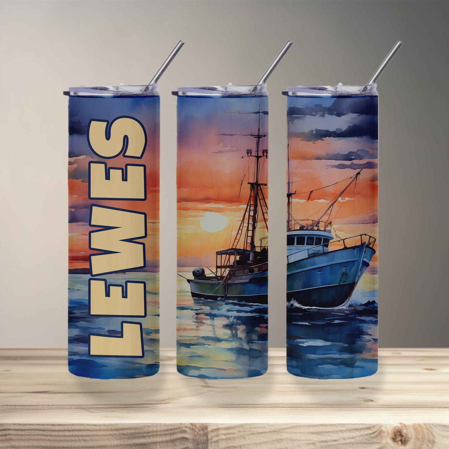 Lewes Sunset Skinny Tumbler