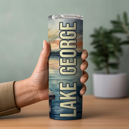 Lake George Dock Skinny Tumbler