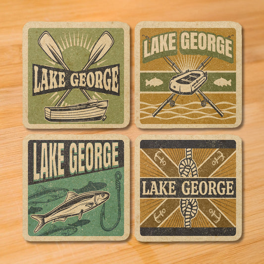 Lake George Vintage Coaster Set