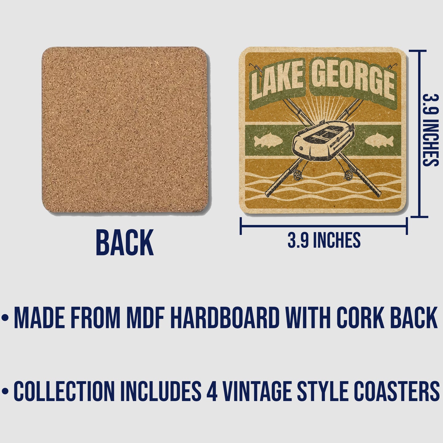 Lake George Vintage Coaster Set