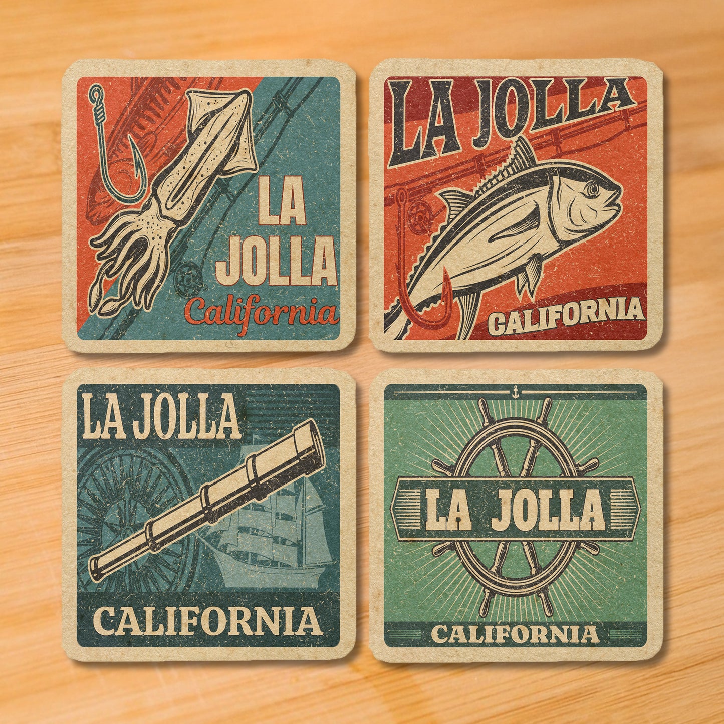 La Jolla Vintage Coaster Set