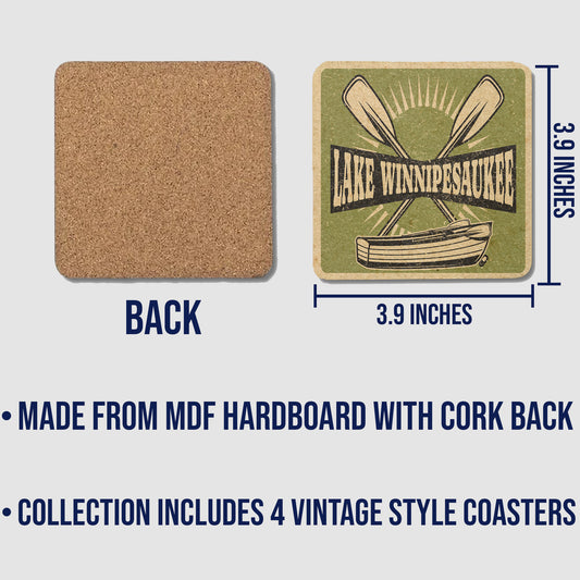 Lake Winnipesaukee Vintage Coaster Set