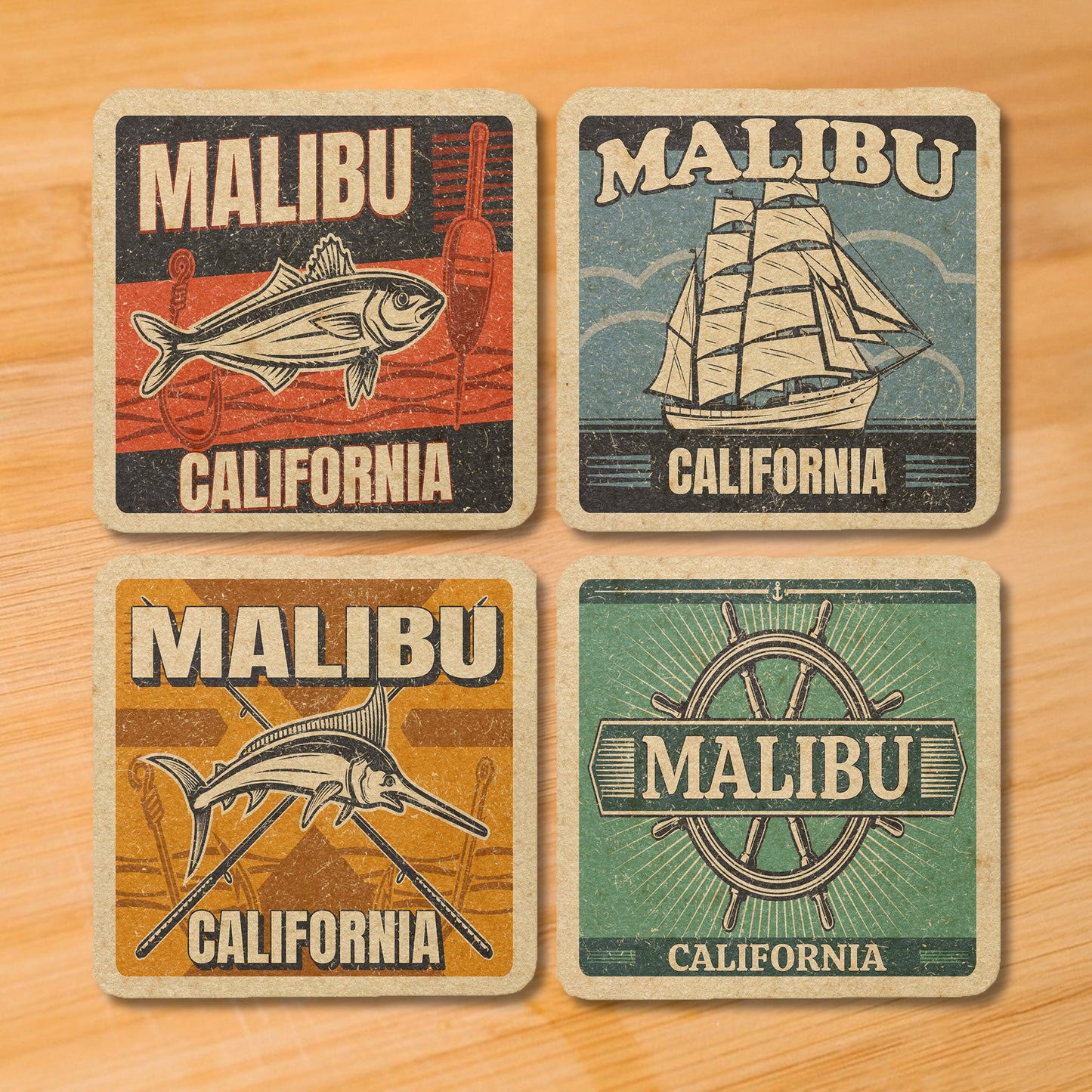 Malibu Vintage Coaster Set