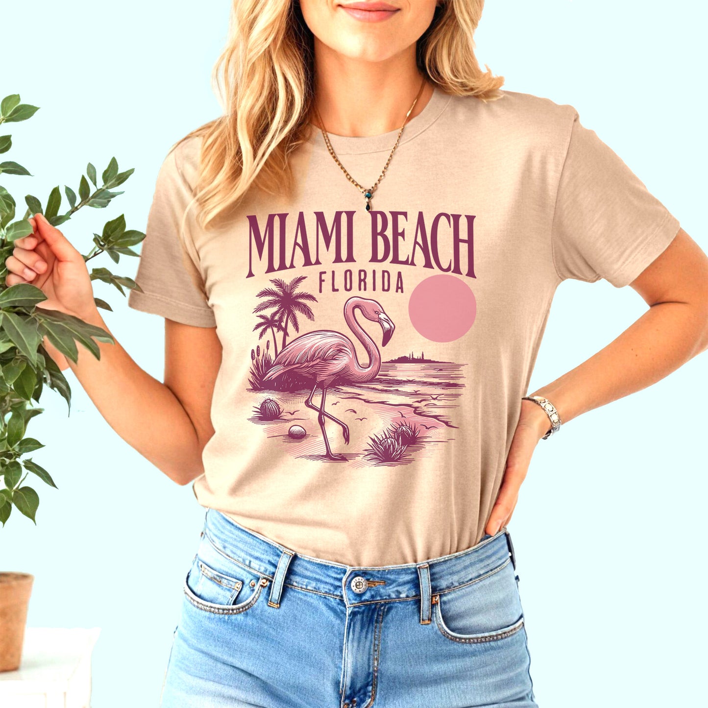 Miami Beach Flamingo T-Shirt