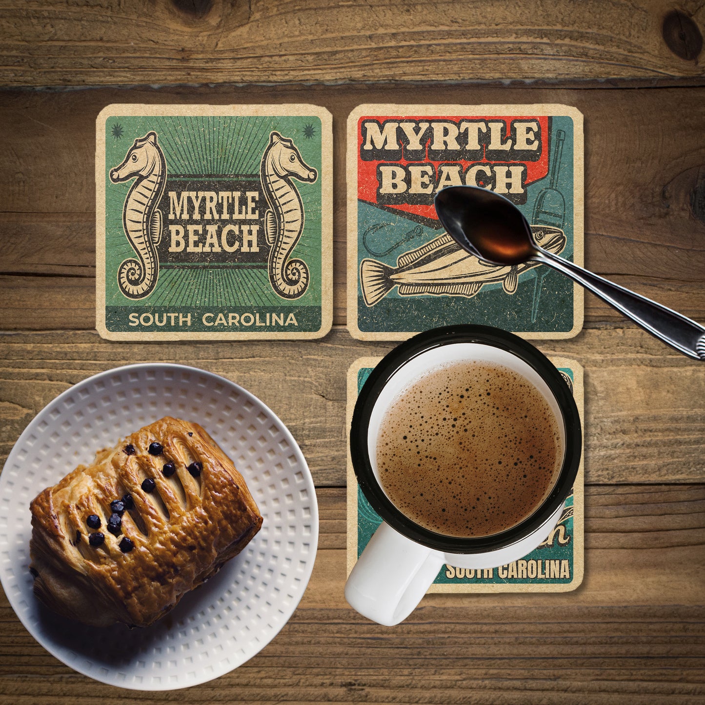 Myrtle Beach Vintage Coaster Set