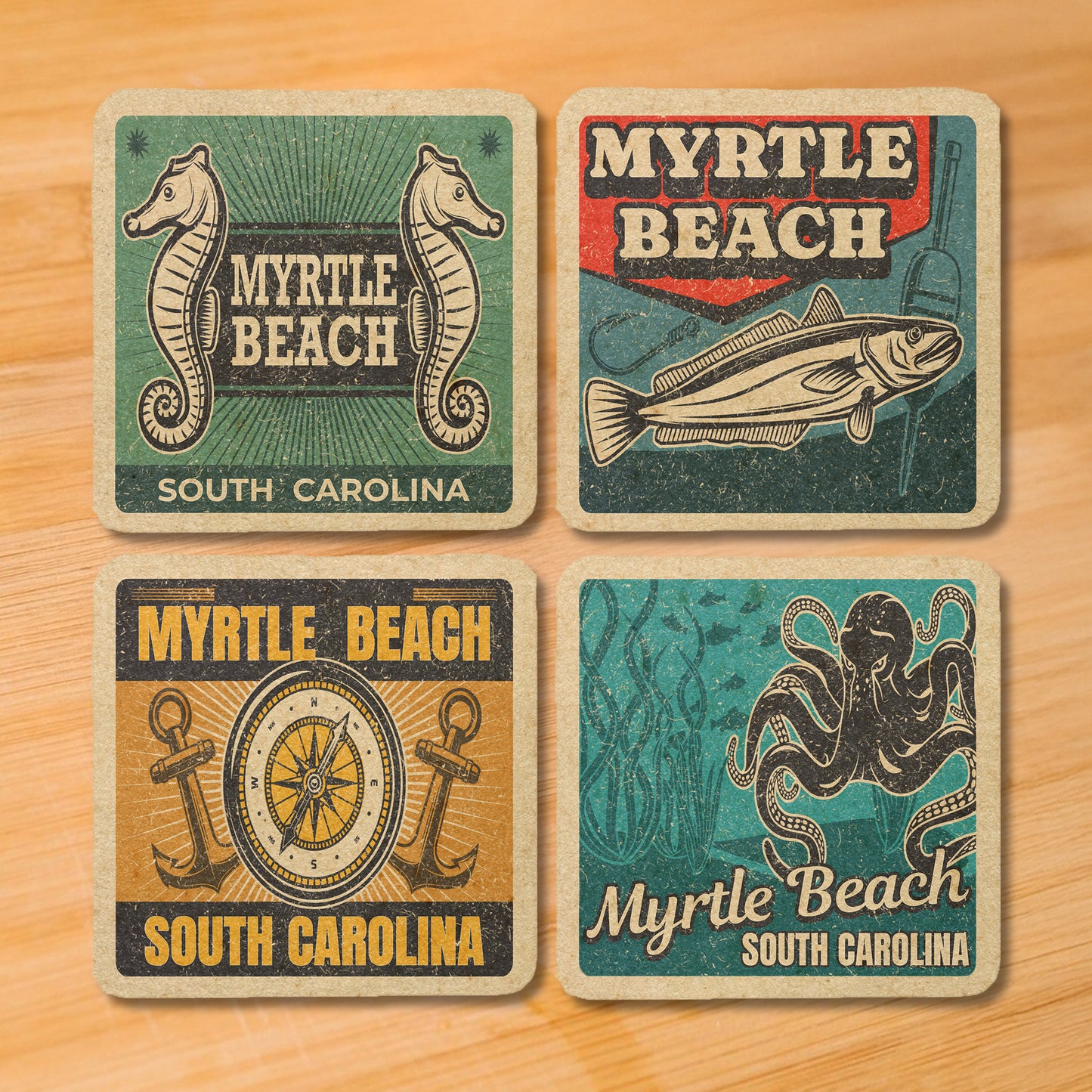 Myrtle Beach Vintage Coaster Set