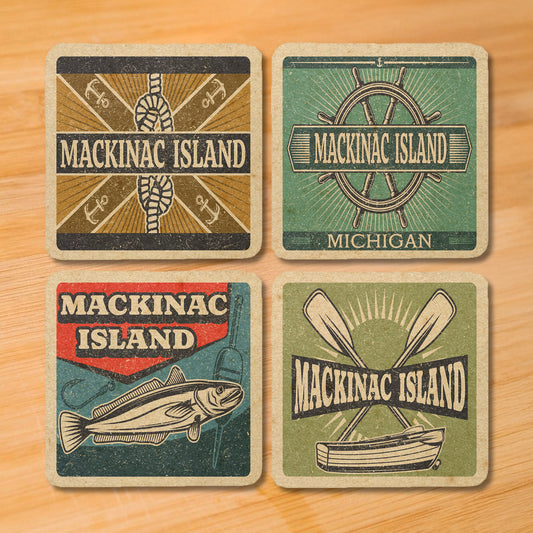 Mackinac Island Vintage Coaster Set