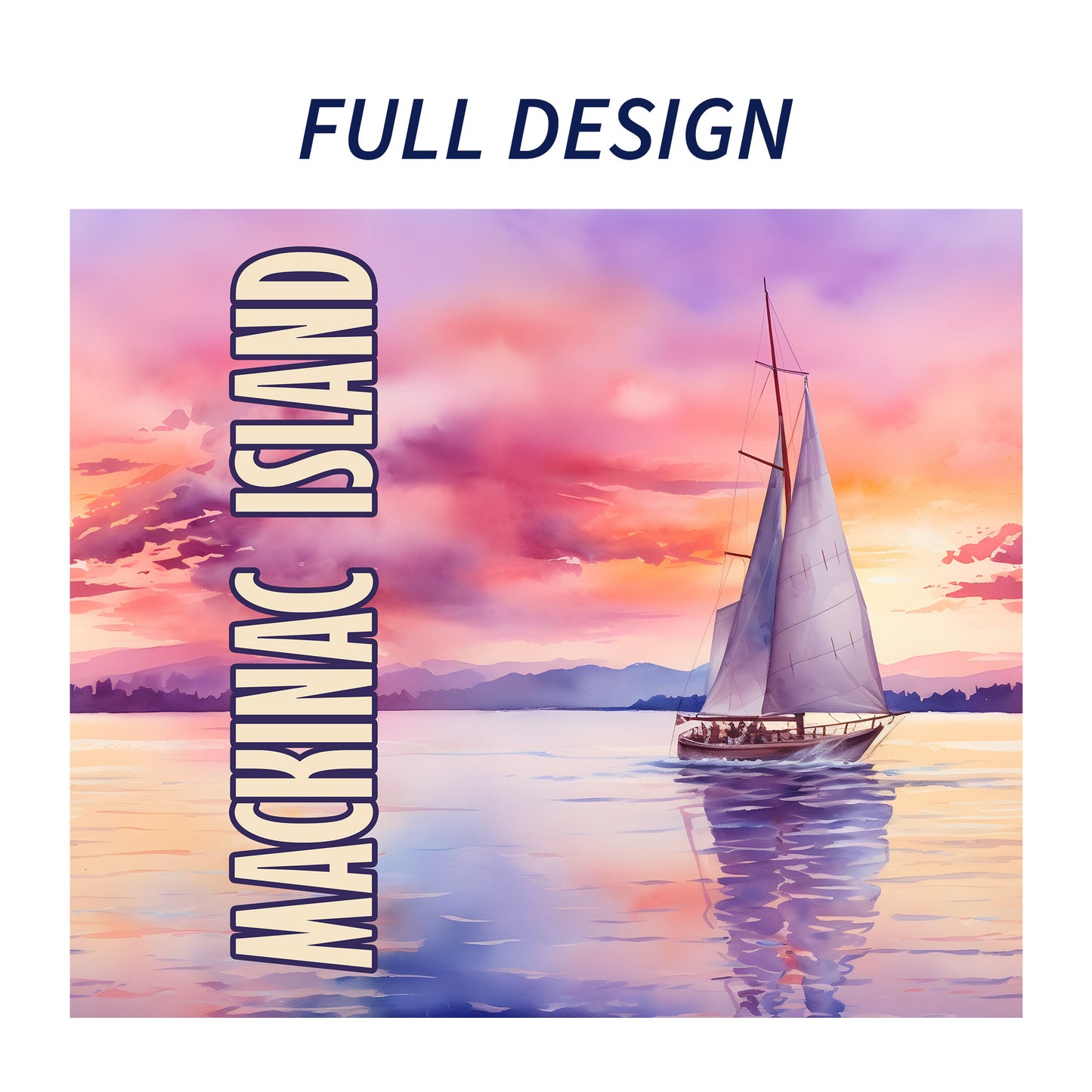 Mackinac Island Sailboat Skinny Tumbler
