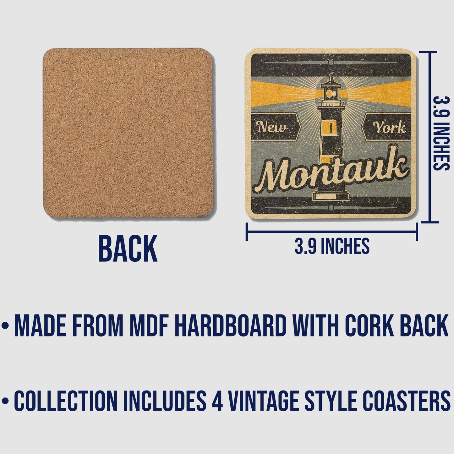 Montauk Vintage Coaster Set