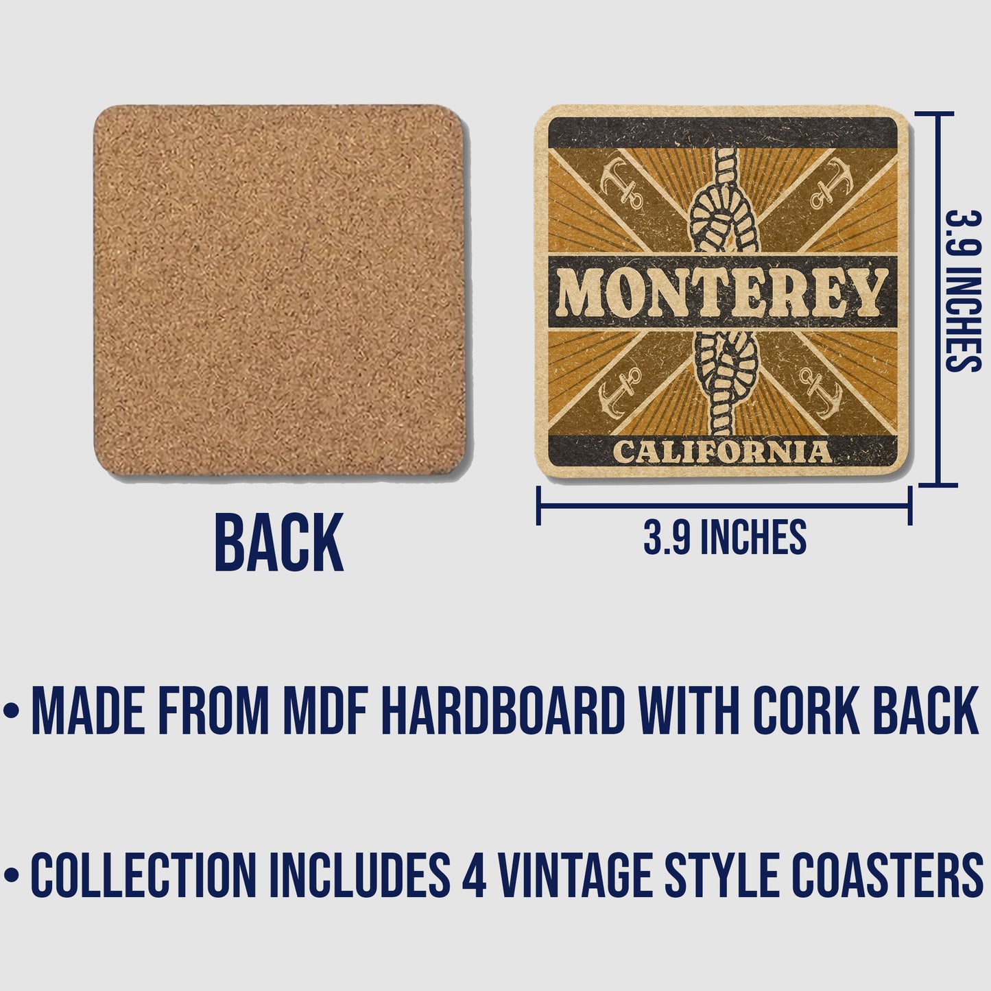Monterey Vintage Coaster Set
